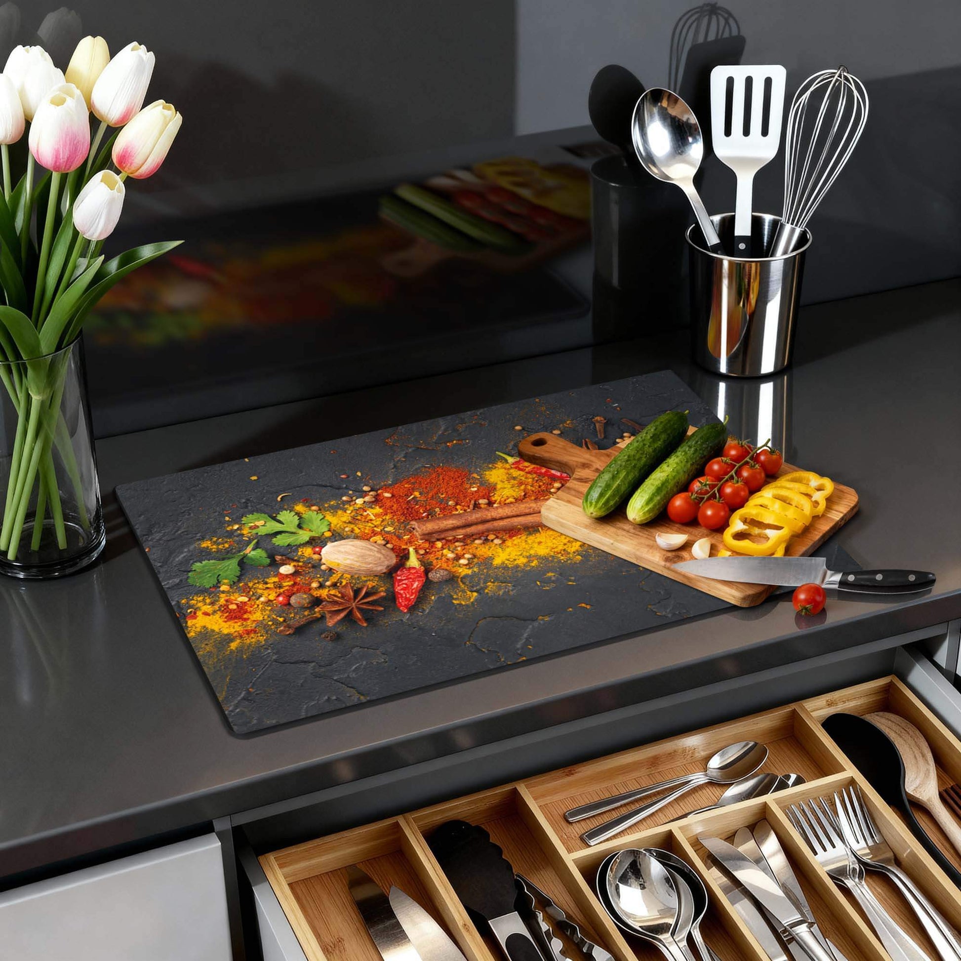 Spice Canvas – Inductie Beschermer - wevelnit