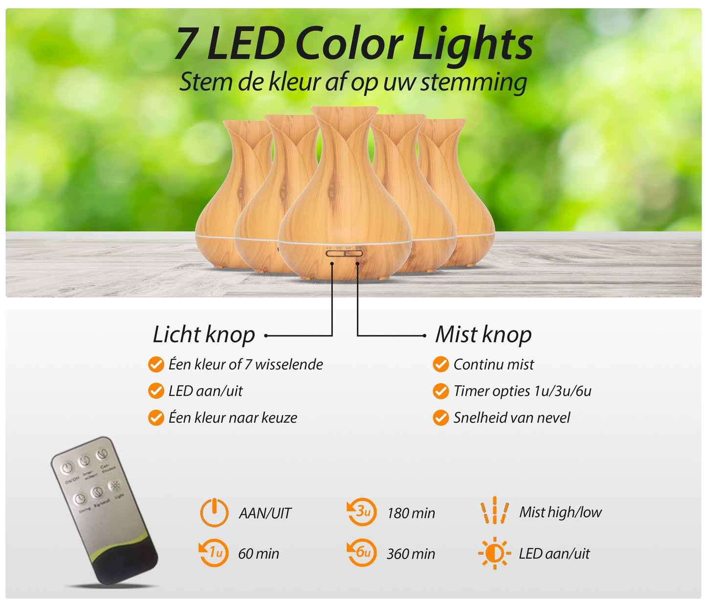 Vitality Pro Diffuser - Licht Hout - wevelnit