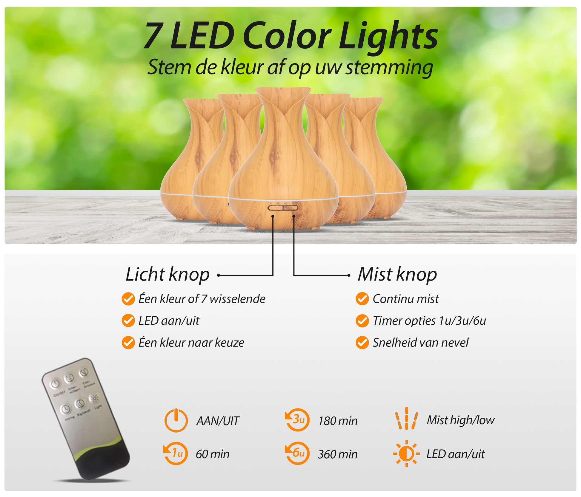 Vitality Pro Diffuser - Licht Hout - wevelnit