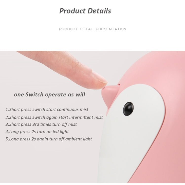 220ml Cute Penguin USB Aroma Humidifier – Air Diffuser for Home, Office & Car (Blue) - wevelnit