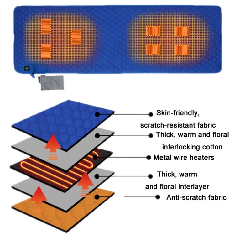 Winter USB Rechargeable Smart Seven Zone Heating Anti - cold Sleeping Bag Pad - wevelnit