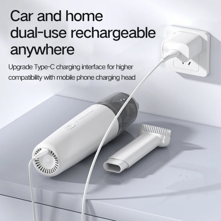 Mini Portable Wireless Car Vacuum Cleaner – Metal Filter (White) - wevelnit
