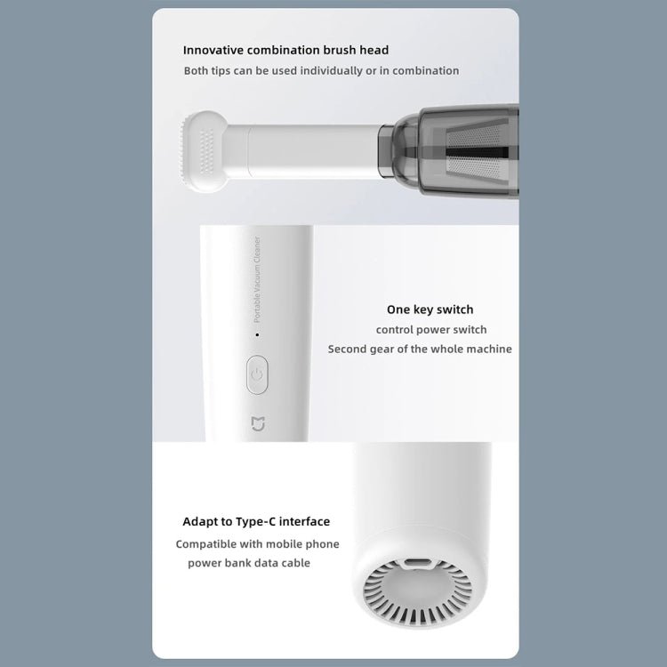 Mini Portable Wireless Car Vacuum Cleaner – Metal Filter (White) - wevelnit