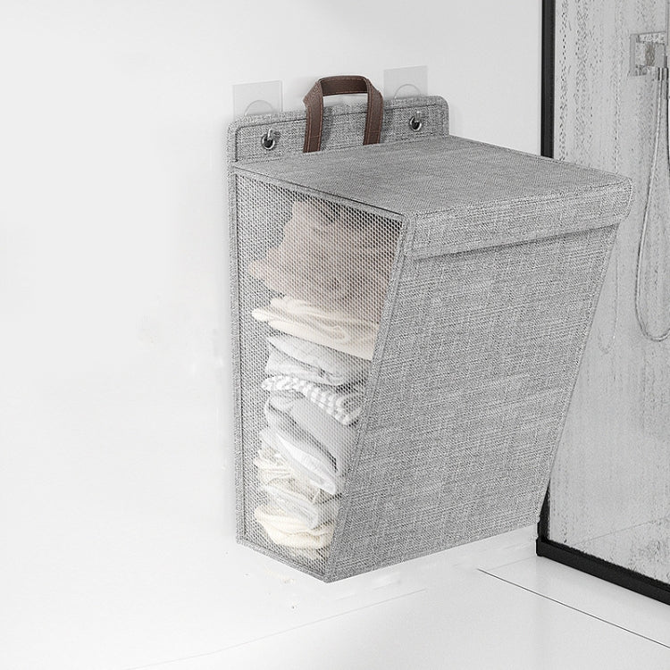 Foldable Hanging Laundry Basket Dirty Clothes Organizer with Lid - wevelnit