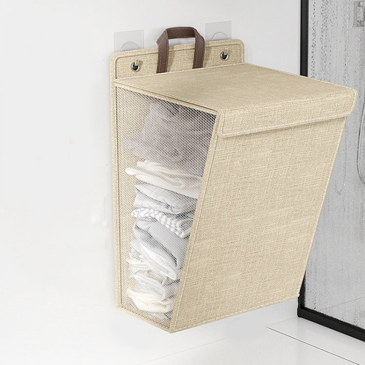 Foldable Hanging Laundry Basket Dirty Clothes Organizer with Lid - wevelnit