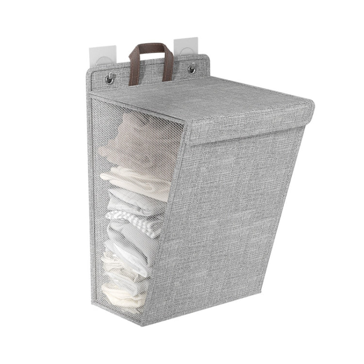 Foldable Hanging Laundry Basket Dirty Clothes Organizer with Lid - wevelnit