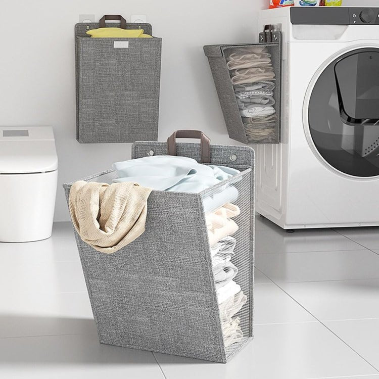 Foldable Hanging Laundry Basket Dirty Clothes Organizer with Lid - wevelnit