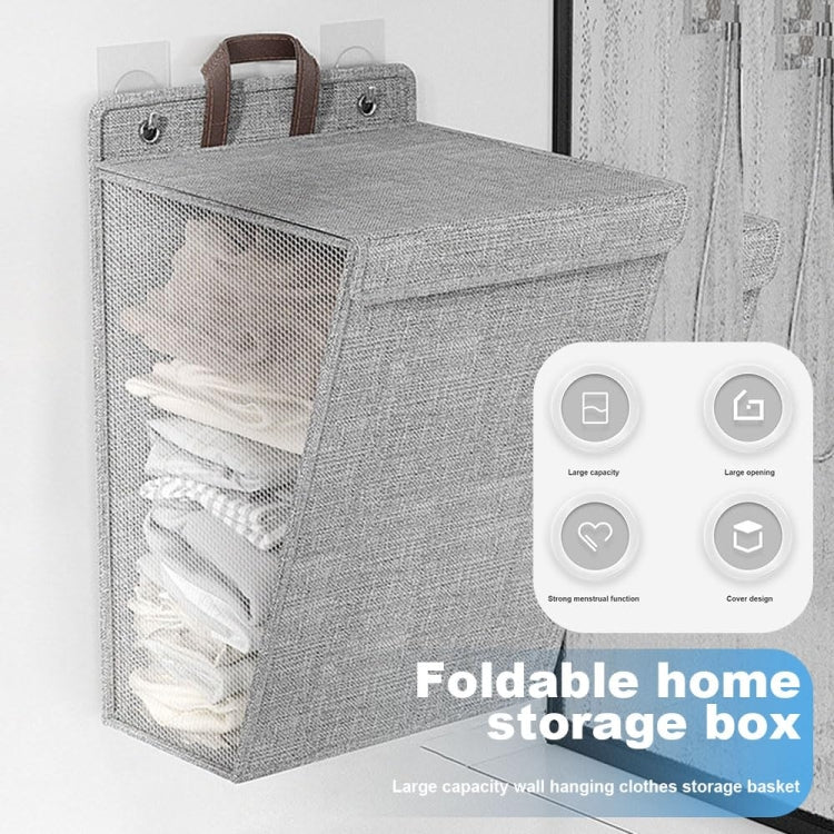 Foldable Hanging Laundry Basket Dirty Clothes Organizer with Lid - wevelnit