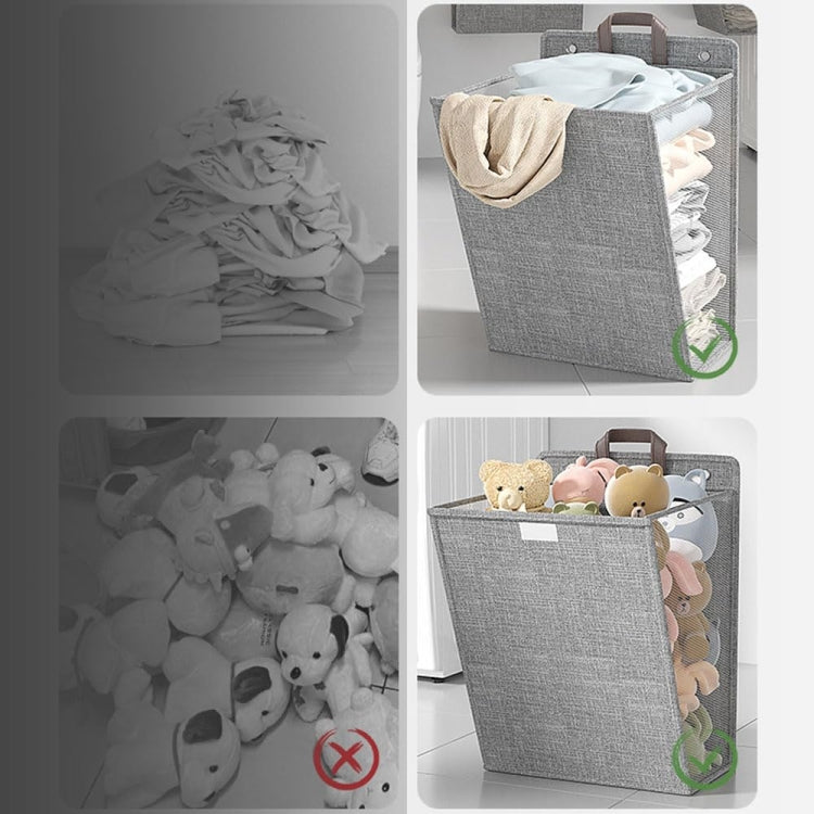 Foldable Hanging Laundry Basket Dirty Clothes Organizer with Lid - wevelnit
