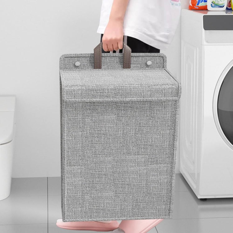 Foldable Hanging Laundry Basket Dirty Clothes Organizer with Lid - wevelnit