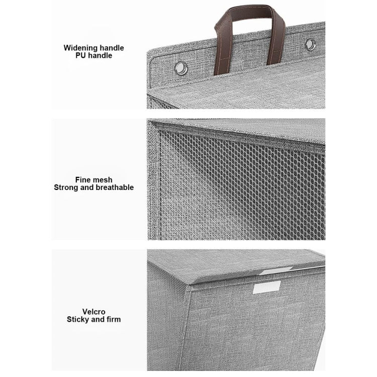 Foldable Hanging Laundry Basket Dirty Clothes Organizer with Lid - wevelnit