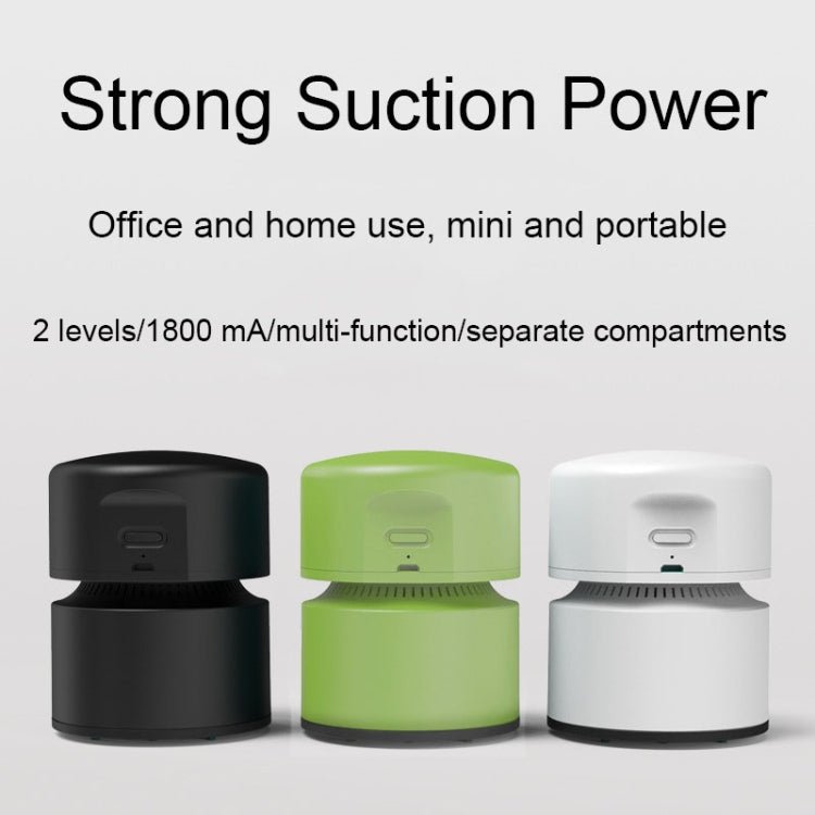 Mini USB Rechargeable Desktop Vacuum Cleaner – Portable Dust Remover (Green) - wevelnit