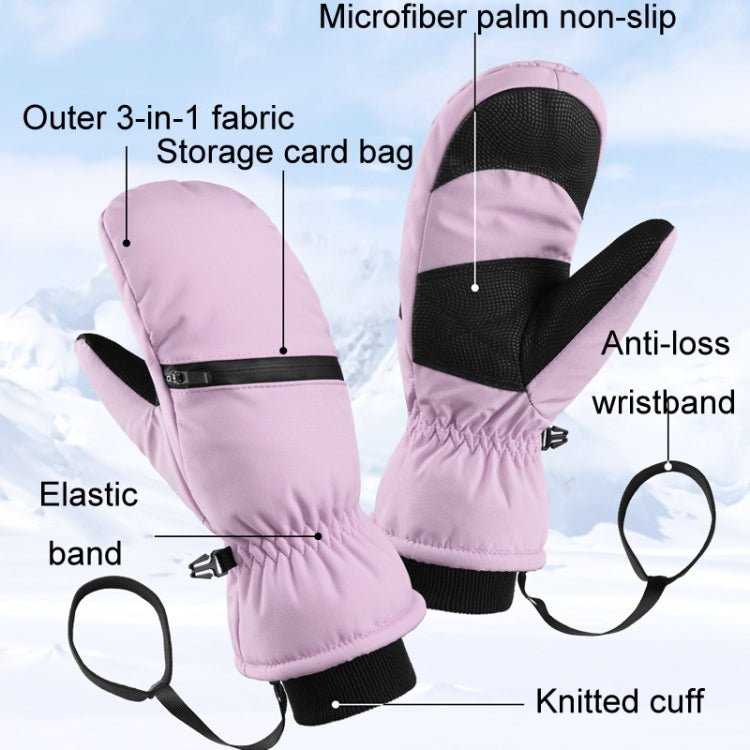 Winter Padded Ski Gloves Outdoor Windproof Warm Sports Gloves Size: S - wevelnit