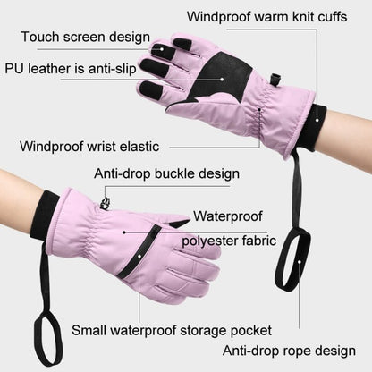 Winter Padded Ski Finger Gloves Outdoor Windproof Warm Sports Gloves Size: S - wevelnit