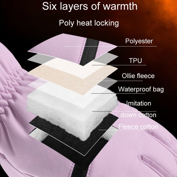 Winter Padded Ski Finger Gloves Outdoor Windproof Warm Sports Gloves Size: S - wevelnit