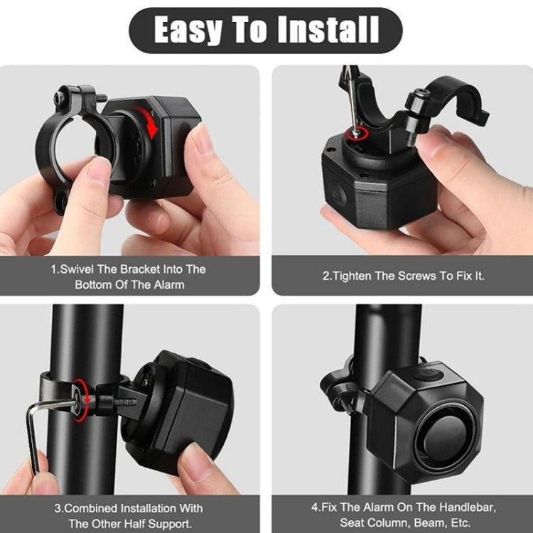 SF32R+03C Electric Motorcycle / Bike Anti - theft Alarm Home Wiring Free Vibration Alarm - wevelnit