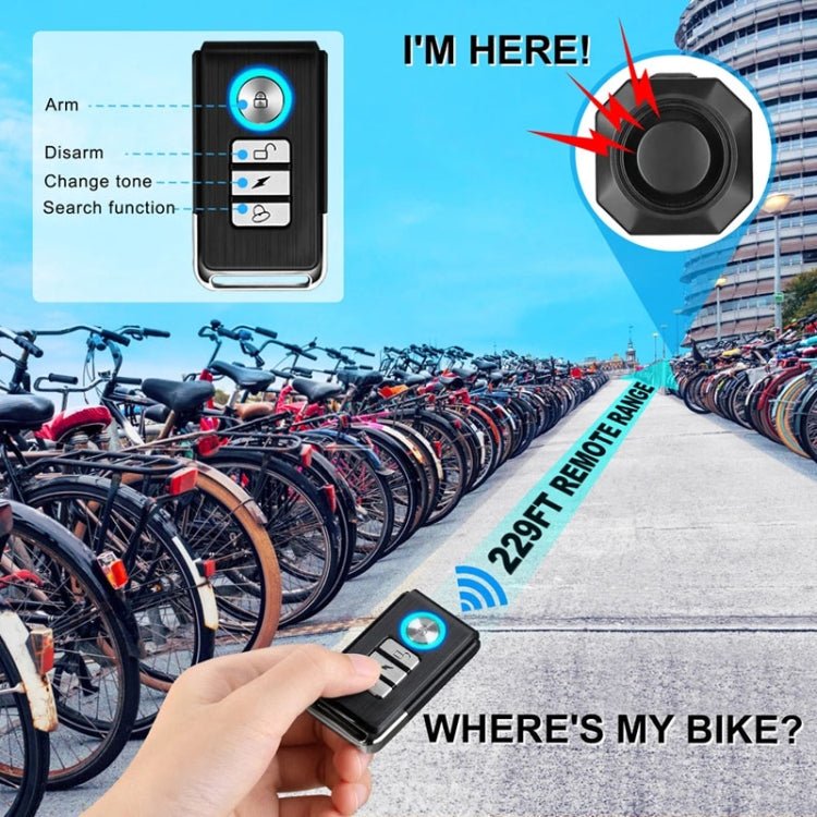 SF32R+03C Electric Motorcycle / Bike Anti - theft Alarm Home Wiring Free Vibration Alarm - wevelnit