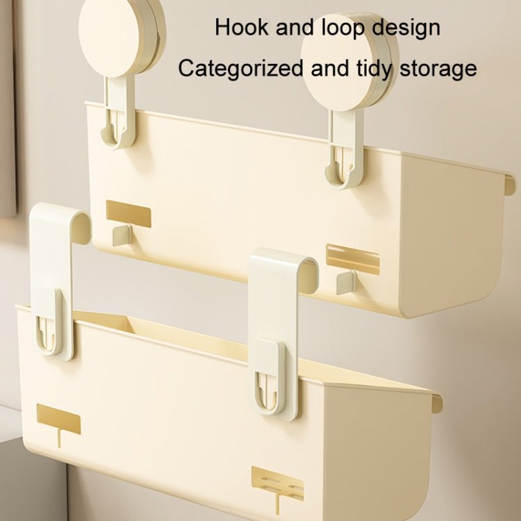 Suction Cup Wall Mounted Bathroom Shelf Drainage Detachable Storage Rack Hanging Basket, Style: Large Cream - wevelnit