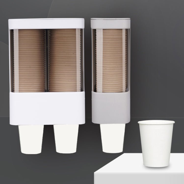 Household Disposable Cup Organizer Water Dispenser Dustproof Wall Mounted Shelf, Style: Single Cylinder White - wevelnit