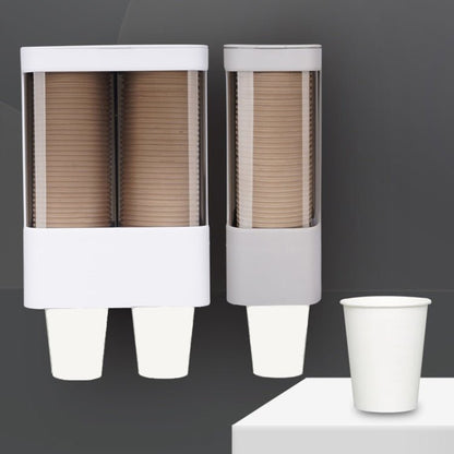 Household Disposable Cup Organizer Water Dispenser Dustproof Wall Mounted Shelf, Style: Single Cylinder White - wevelnit