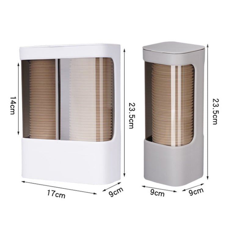 Household Disposable Cup Organizer Water Dispenser Dustproof Wall Mounted Shelf, Style: Single Cylinder White - wevelnit
