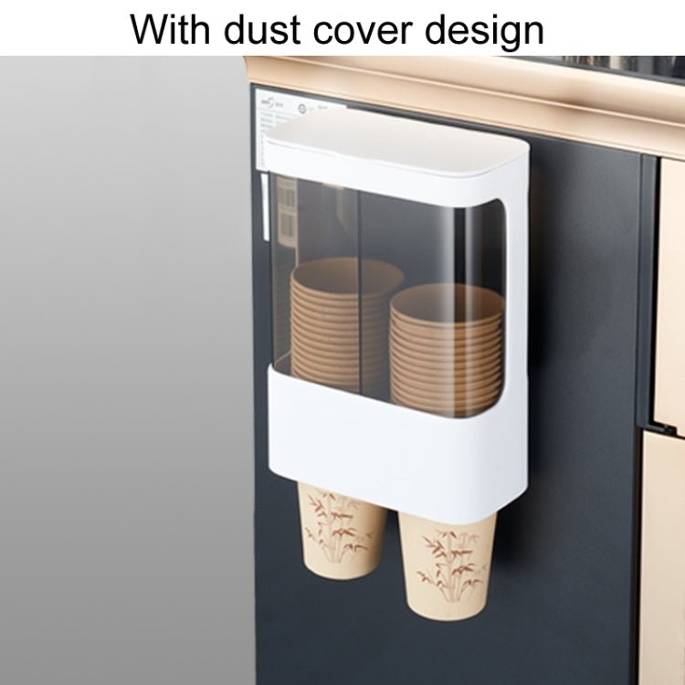 Household Disposable Cup Organizer Water Dispenser Dustproof Wall Mounted Shelf, Style: Single Cylinder White - wevelnit