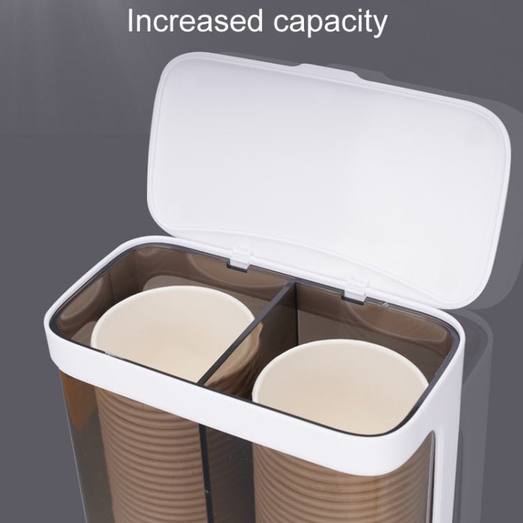 Household Disposable Cup Organizer Water Dispenser Dustproof Wall Mounted Shelf, Style: Single Cylinder White - wevelnit