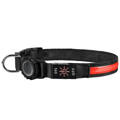 LED Waterproof Dog Collar with AirTag Holder – Quick Release (S / M / L) - wevelnit