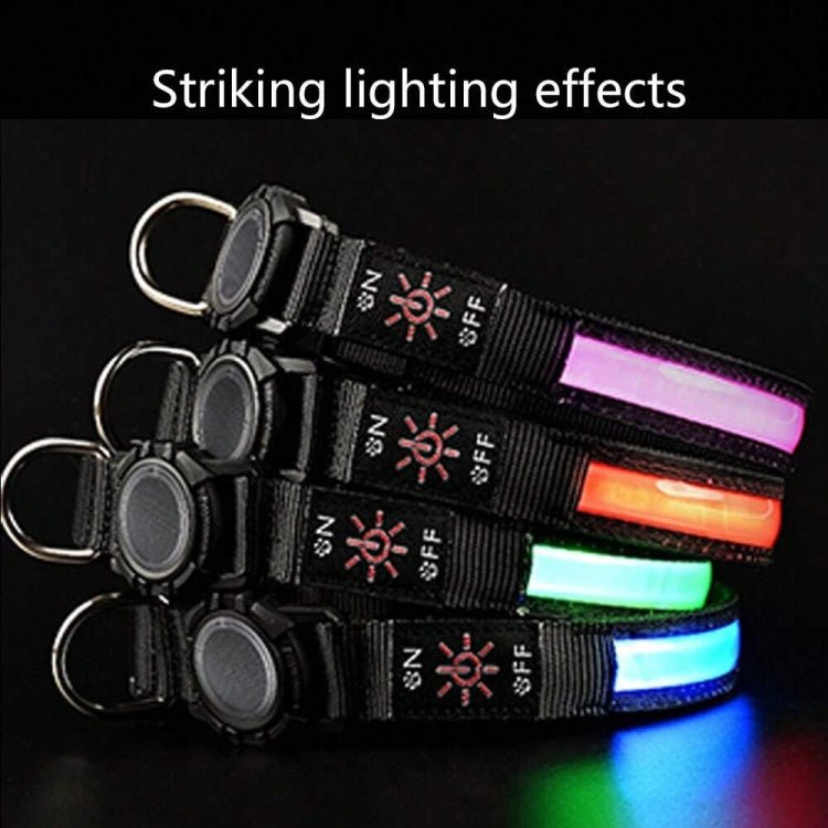 LED Waterproof Dog Collar with AirTag Holder – Quick Release (S / M / L) - wevelnit