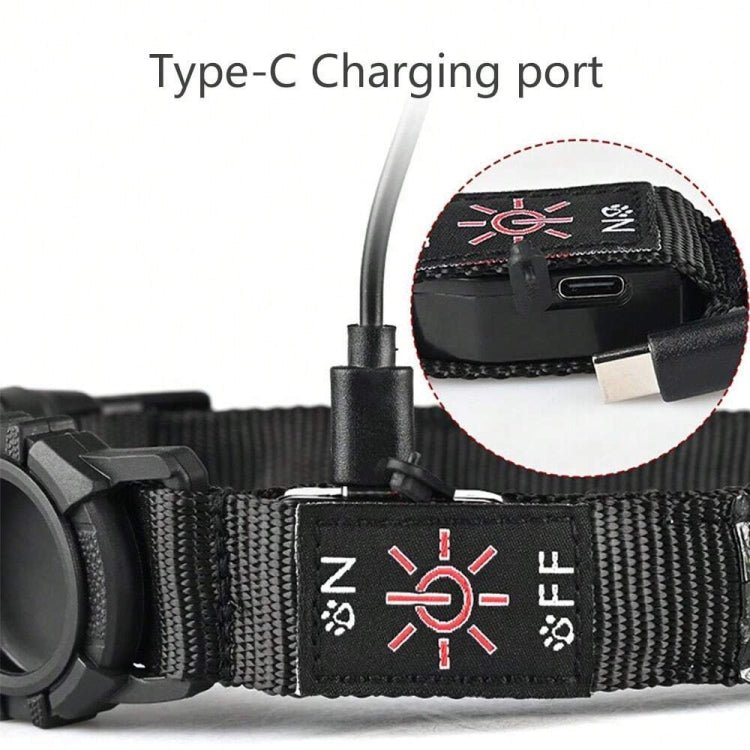 LED Waterproof Dog Collar with AirTag Holder – Quick Release (S / M / L) - wevelnit