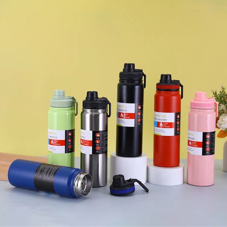 304 Stainless Steel Insulated Water Bottle – 800ml, Outdoor Sports Kettle (Black) - wevelnit