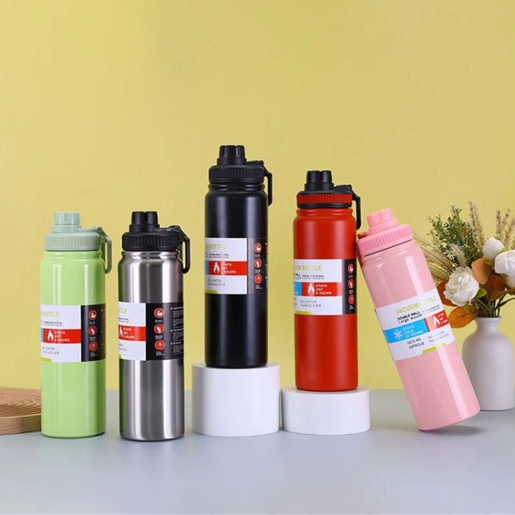 304 Stainless Steel Insulated Water Bottle – 800ml, Outdoor Sports Kettle (Black) - wevelnit