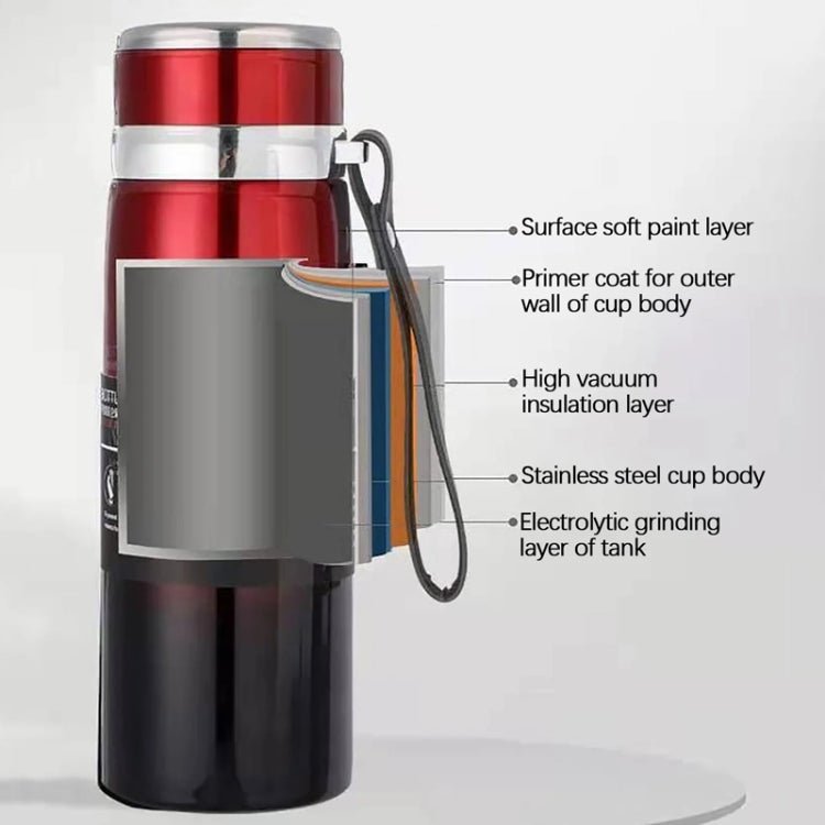 1000ml 316 Stainless Steel Vacuum Insulated Mug – Coffee Color - wevelnit