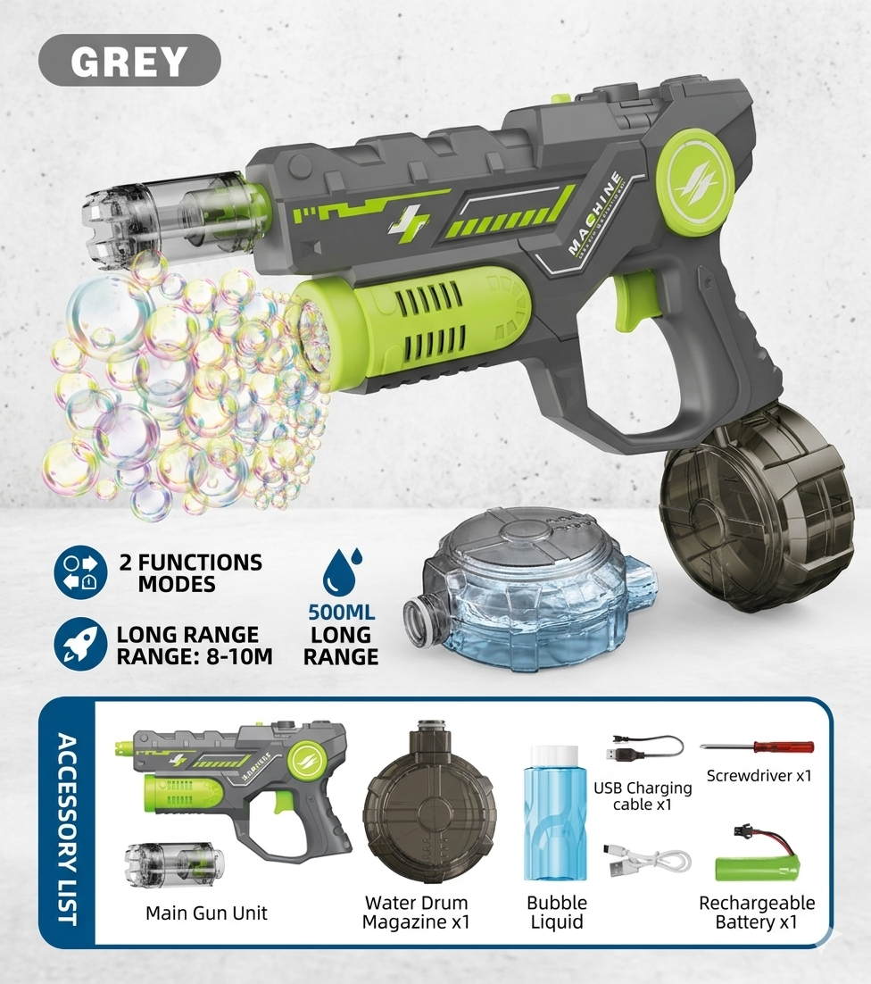 2-in-1 Elektrisch Waterpistool & Bellenblaasmachine