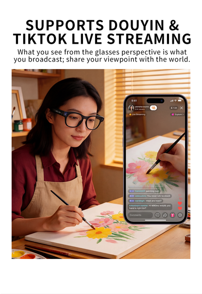 Wevelnit CY03 AI Camera Glasses – 8MP, Open-Ear Audio and AI Assistant