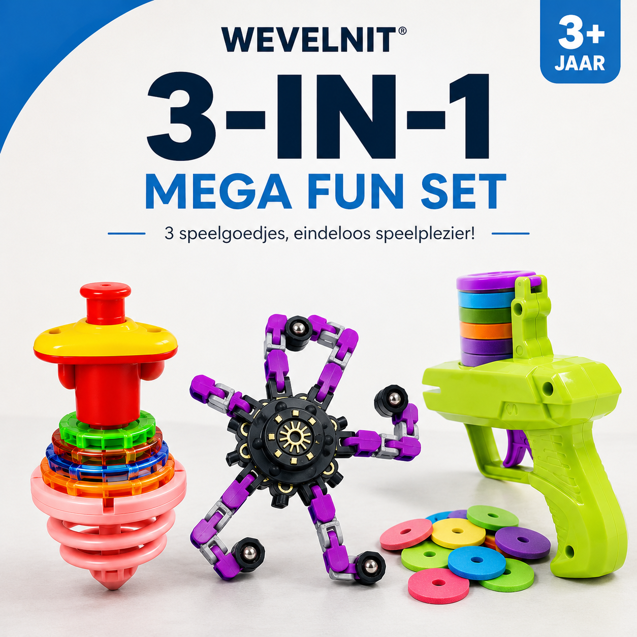 Wevelnit 3-in-1 Mega Fun Set – LED Gyroscoop