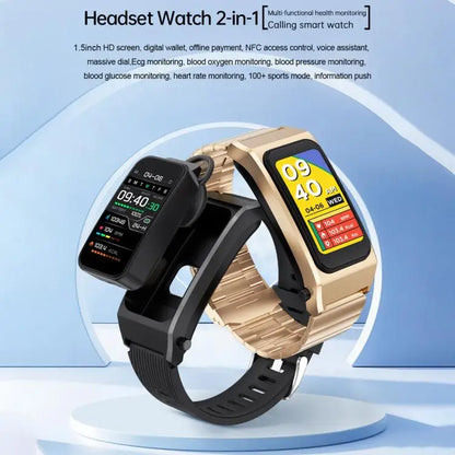 A8 Smartwatch met ingebouwde Bluetooth-oordopjes – 2-in-1