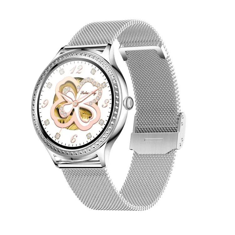 AK35 smartwatch met zilver stalen bandje