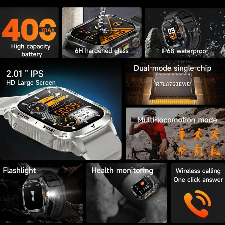 AK80 Smartwatch 2,01 inch – Bluetooth bellen en hartslagmeting
