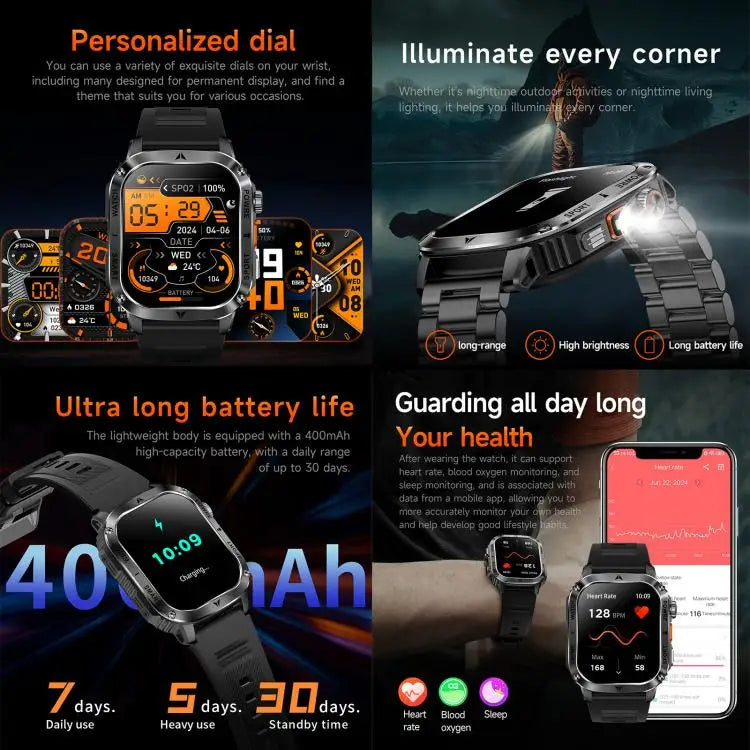 AK80 Smartwatch 2,01 inch – Bluetooth bellen en hartslagmeting
