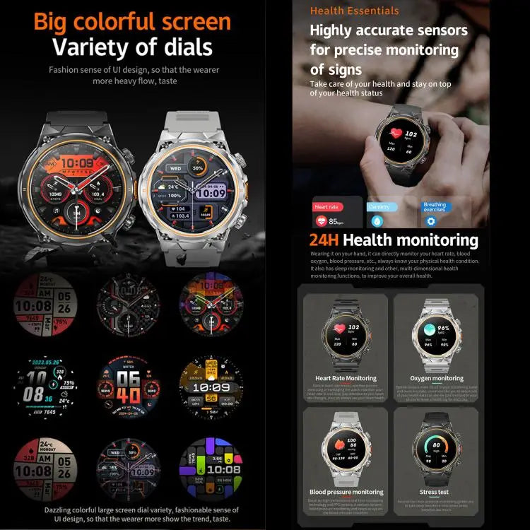 AK81 Smartwatch 1,46 inch – Bluetooth bellen, metalen kast