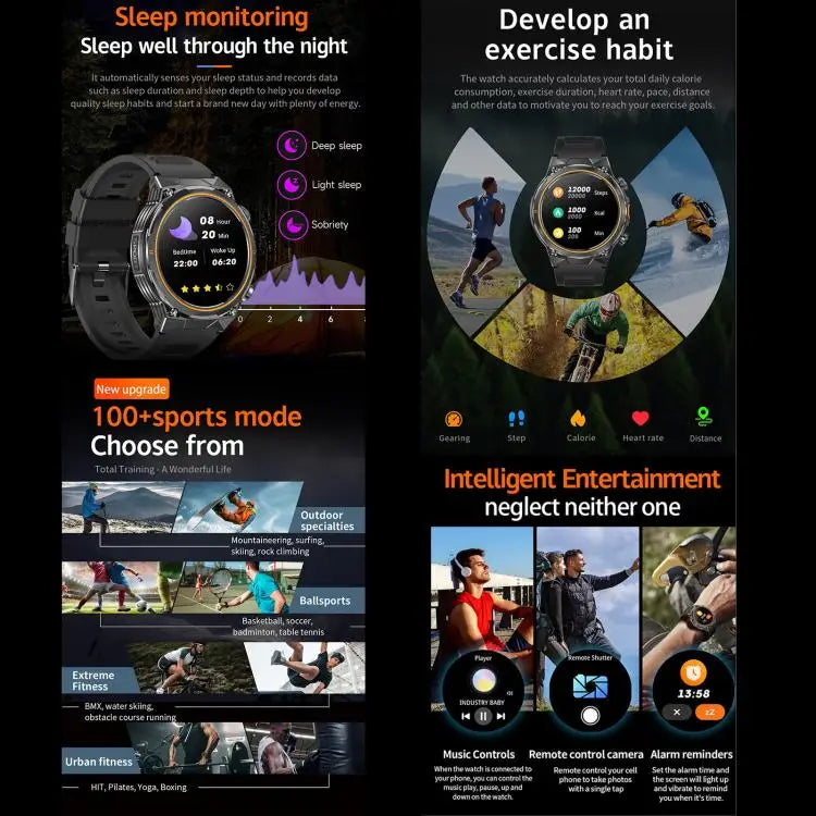 AK81 Smartwatch 1,46 inch – Bluetooth bellen, metalen kast
