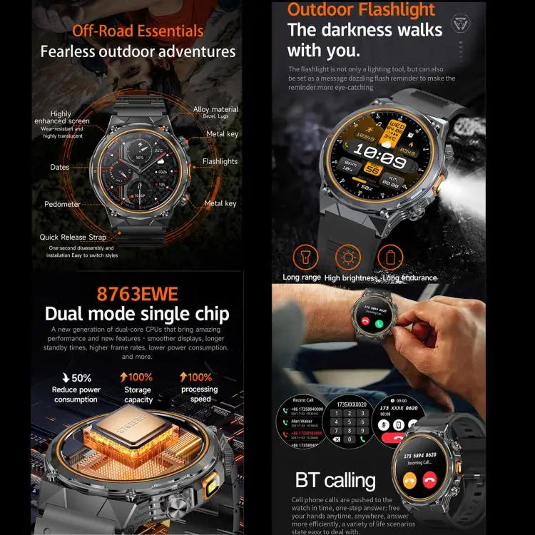 AK81 Smartwatch 1,46 inch – Bluetooth bellen, metalen kast