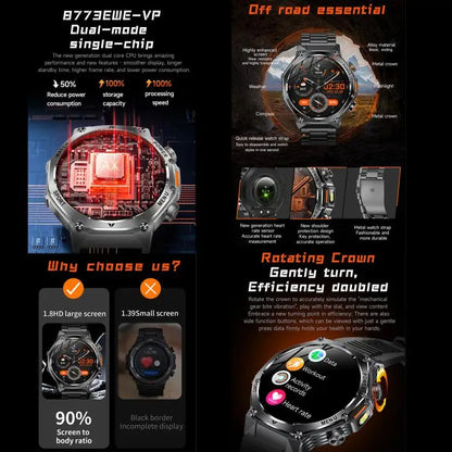 AK82 Smartwatch 1,8 inch – groot scherm en Bluetooth bellen