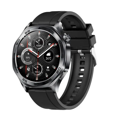 AK83 smartwatch met zwarte siliconen band