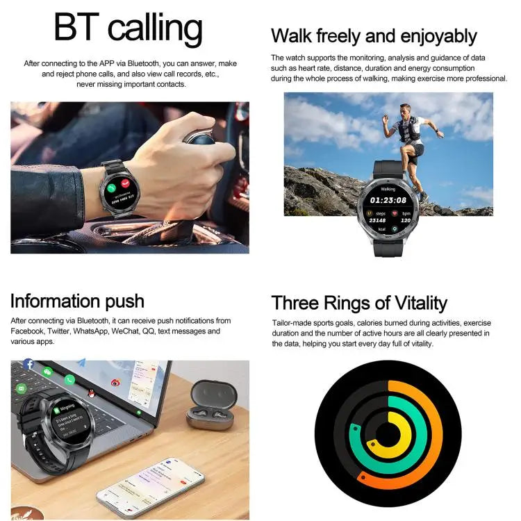 AK83 Smartwatch 1,46 inch – Bluetooth bellen en hartslagmeting