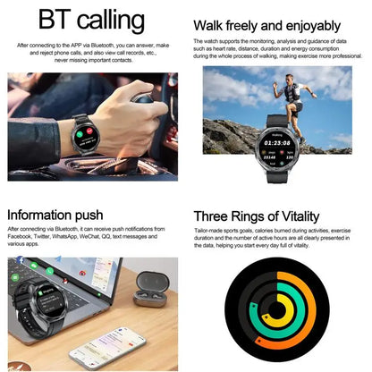 AK83 Smartwatch 1,46 inch – Bluetooth bellen en hartslagmeting