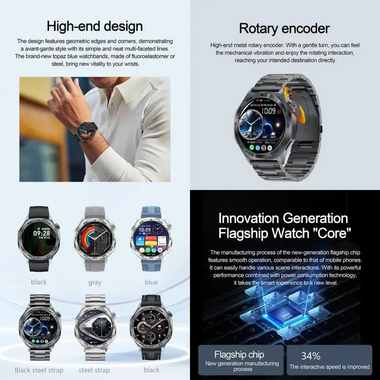 AK83 Smartwatch 1,46 inch – Bluetooth bellen en hartslagmeting