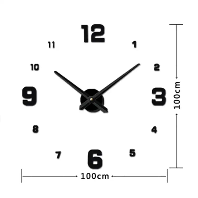 Home Office Decoration Modern Frameless Large DIY 3D Mirror Wall Sticker Clock - wevelnit