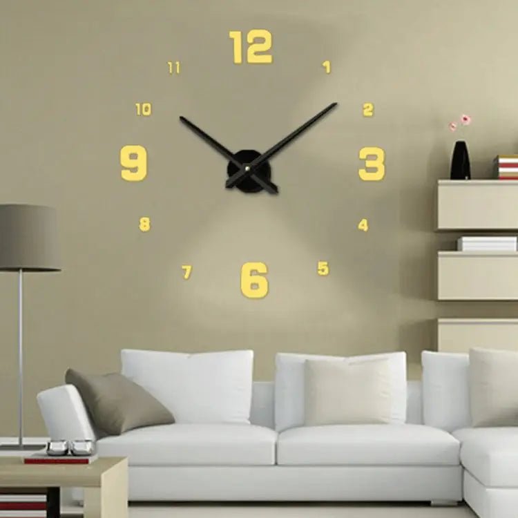 Home Office Decoration Modern Frameless Large DIY 3D Mirror Wall Sticker Clock - wevelnit